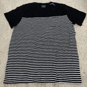 OLD NAVY T-Shirt Mens XXL Tall Striped Black White Pocket Tee Cotton NEW